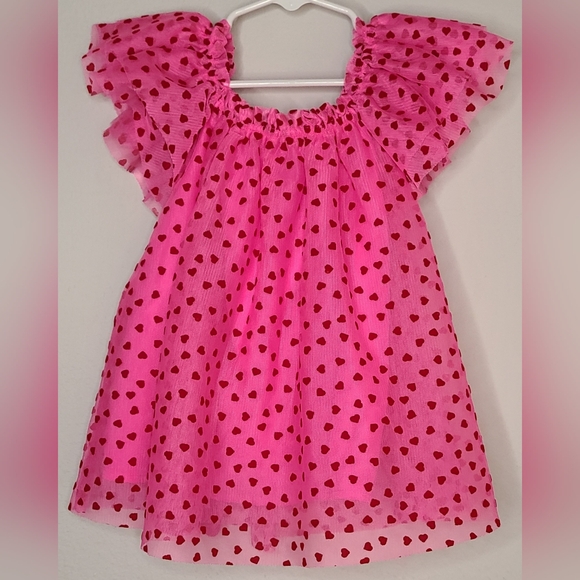 Cat & Jack Other - Cat and Jack Pink & Red Heart Dress, Sz 6-9M
